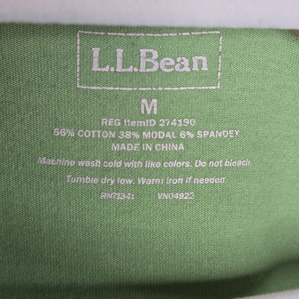 L.L. Bean Womens Grannysmith Apple Green Surplice (Faux Wrap) Top Size M - Picture 5 of 5